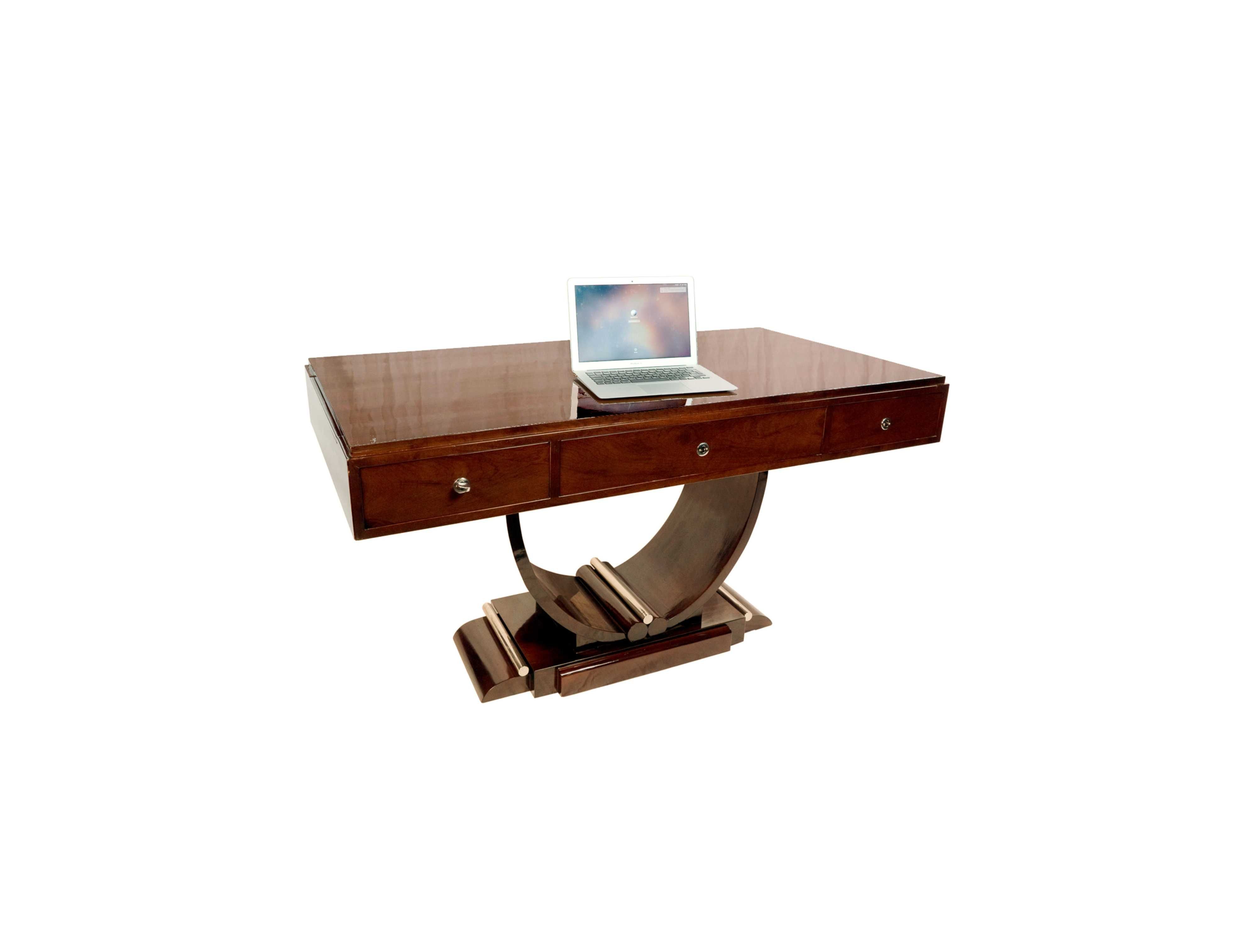 Mesa secretária pau santo cromado Art Deco | século XX