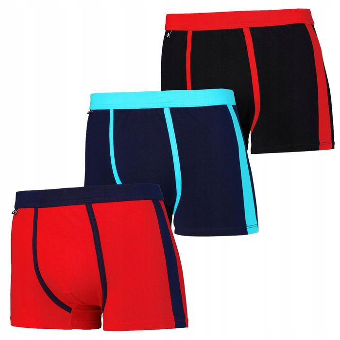 Bokserki Majtki Męskie Bawełna Klasyczne Gładkie Moraj Zestaw 3Pak XXL