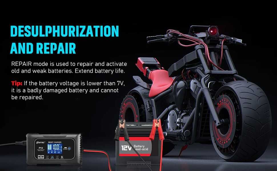 Smart автомобильное зарядное HTRC 12/24В 10/15/20/25/35А востановление