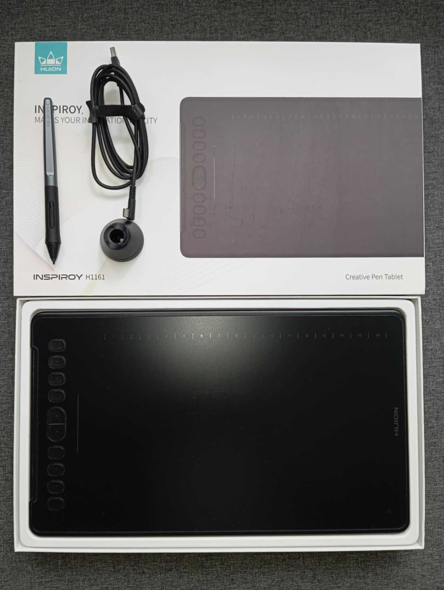 Tablet graficzny Huion Inspiroy H1161 + pióro, końcówki i kabel