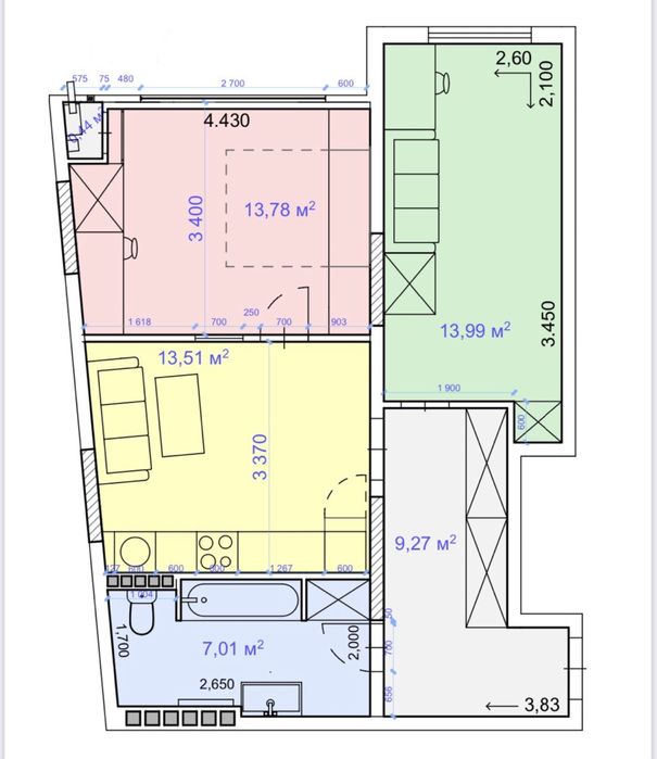Продаж 2 кім квартири в новобудові