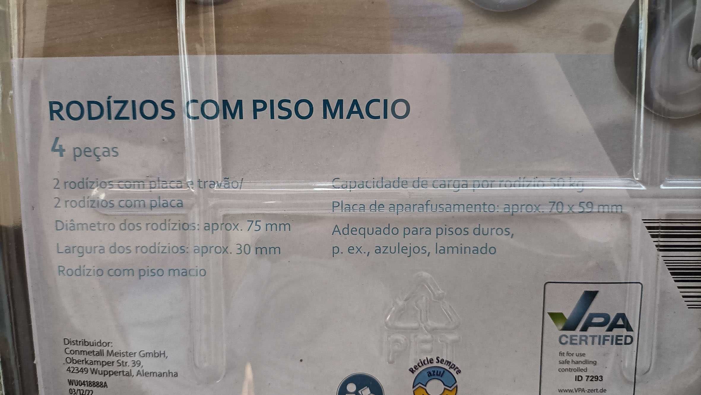 Rodizios com piso macio