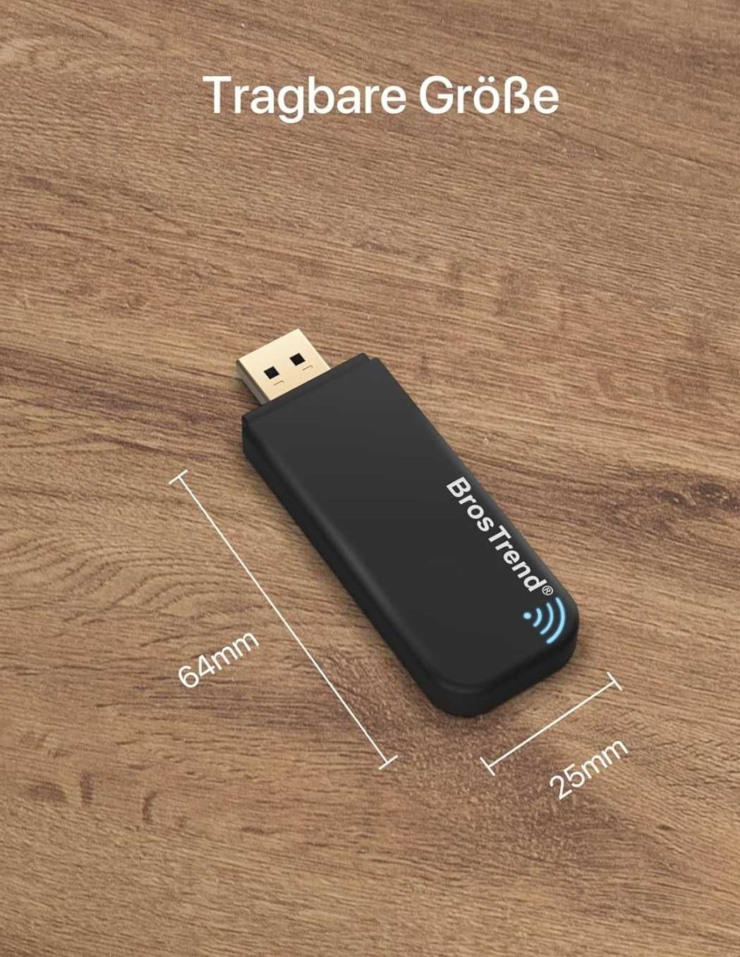 Adapter USB WiFi BrosTrend AC1 1200 Mb/s