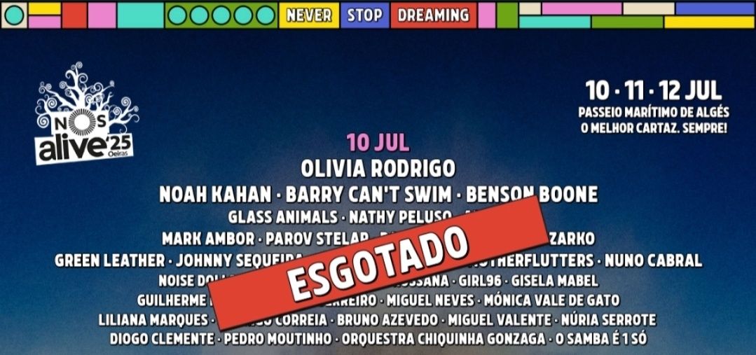 Bilhetes NOS ALIVE - 10 de junho