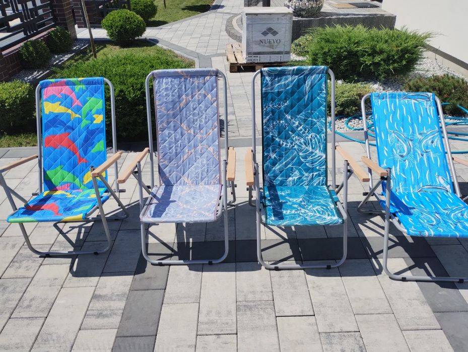 Leżak ogrodowy plażowy leżaki plażowe ogrodowe rozkładane 2 poziomowe