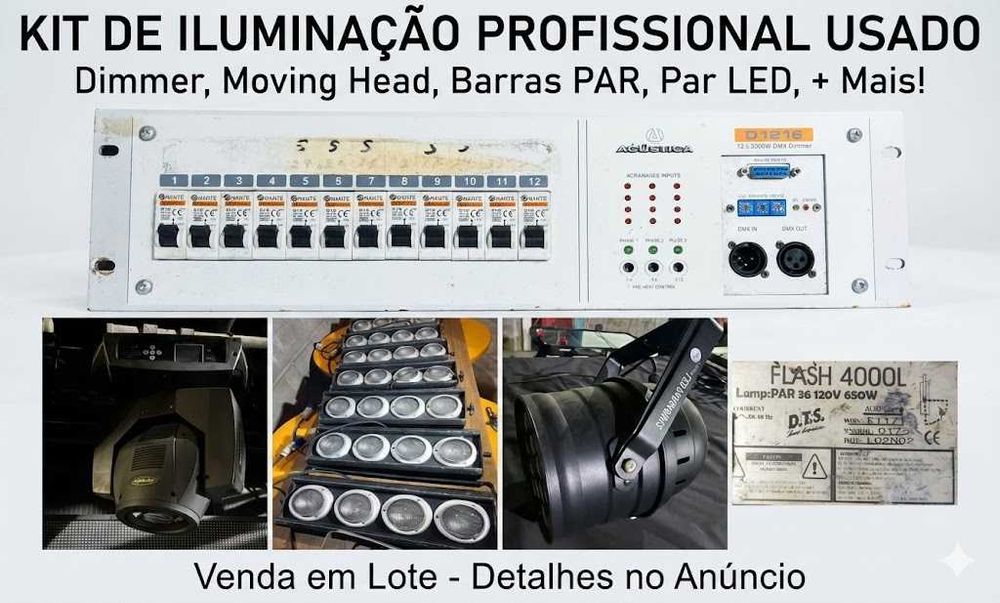 BIG PACK - 8 Beam 7R 230W + Dimmer + 8 Blinder/Cegadeira + 6 Par Led