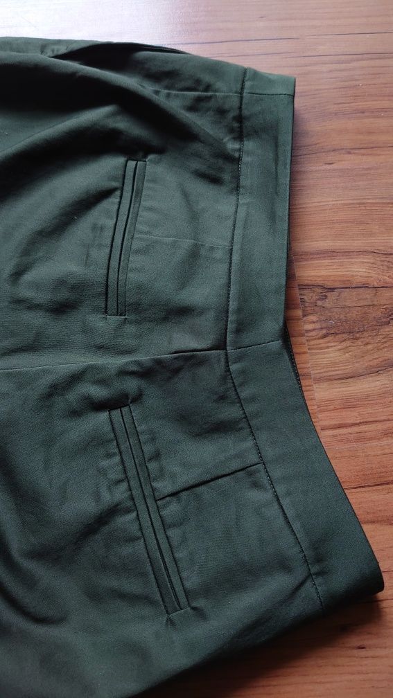 Hallhuber spodnie damskie 36 khaki chino zieleń wojskowa