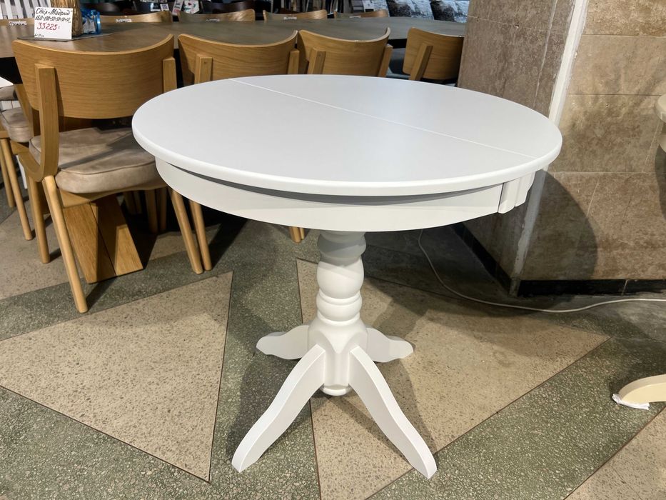 Стіл Гостинний д80+30 круглий розкладний на кухню кухонний для кухні
