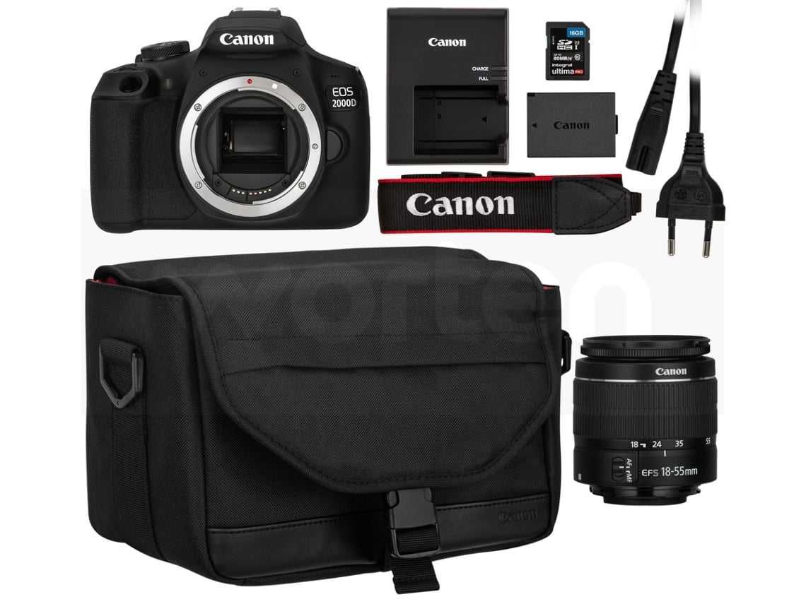 Câmera Fotográfica 2000D NOVA + Extra: Bateria, Tripé e Micro SD 128