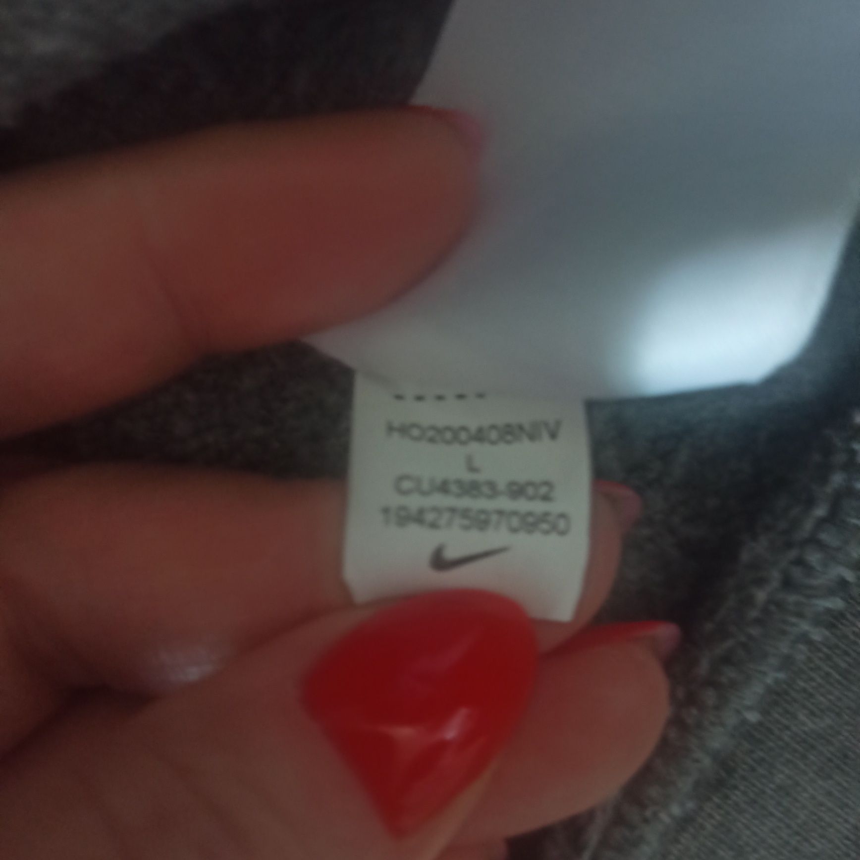 Szara bluza Nike z kapturem kangurka rozmiar L