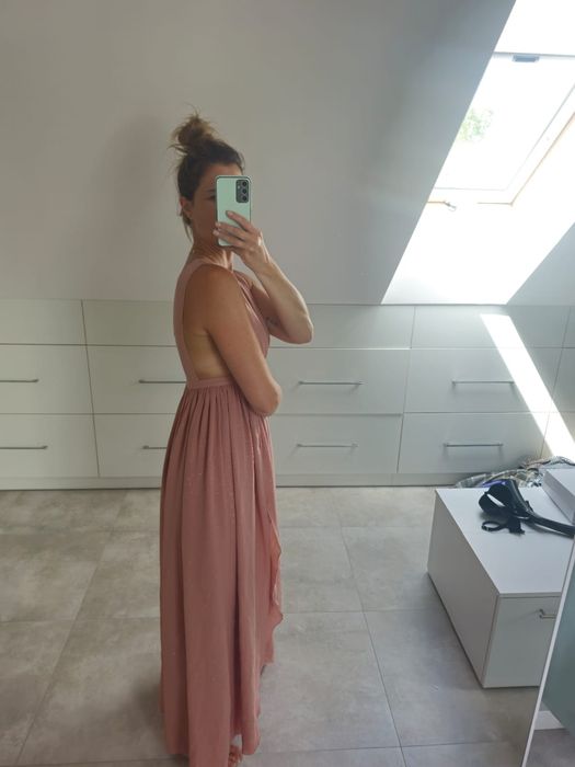 Sukienka LOU Luna pudrowy roz 38