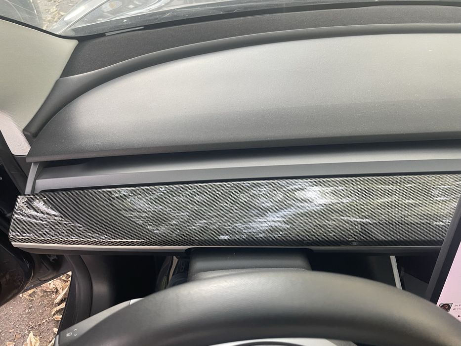 Capas de Carbono - Esconde Madeira para Tesla Model 3