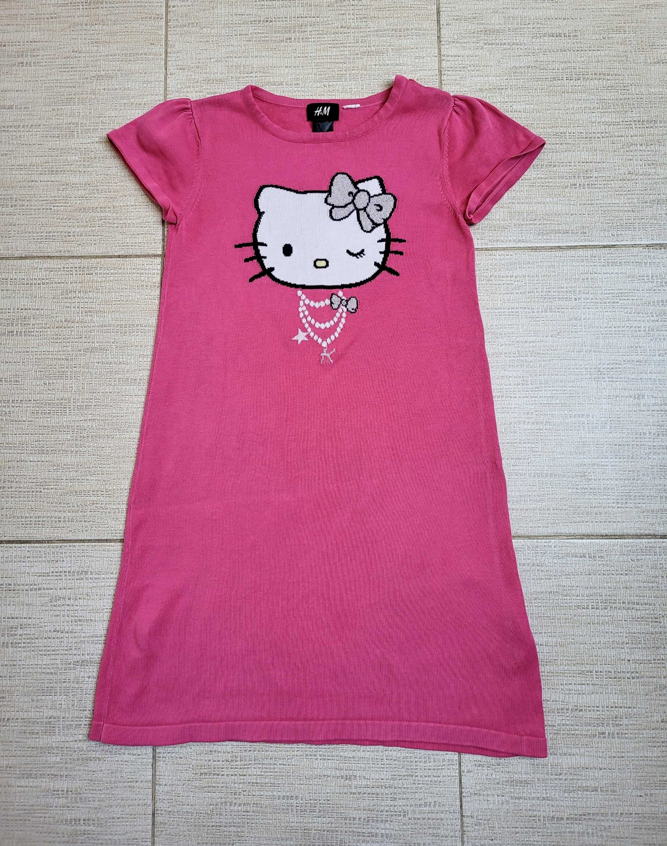 sweterkowa sukienka z krótkim rękawem Hello Kitty H&M 122-128