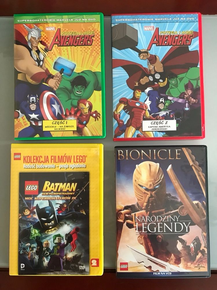 DVD bajki Avengers, Lego, Ninjago ta insze