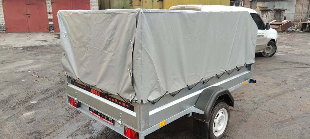 Прицеп бортовой оцинкованный 2.5х1.5 урса, ursa самосвал с тентом