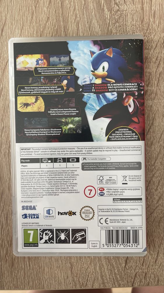 Sonic X shadow generations nintendo switch