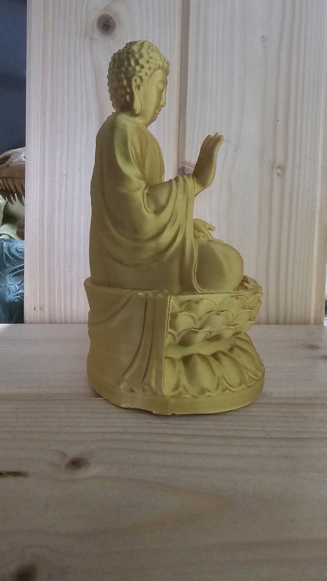 Buddha sentado com 14 cm de altura com oferta da mão de buddha