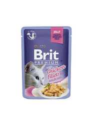 Brit premium cat pouch jelly fillets with chicken fior adult cats4x85g