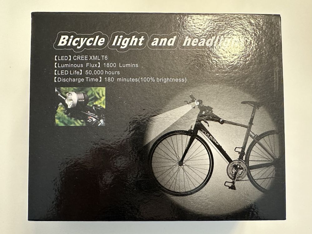 Excelente luz frontal bicicleta led 1800 lumens, rigorosamente nova