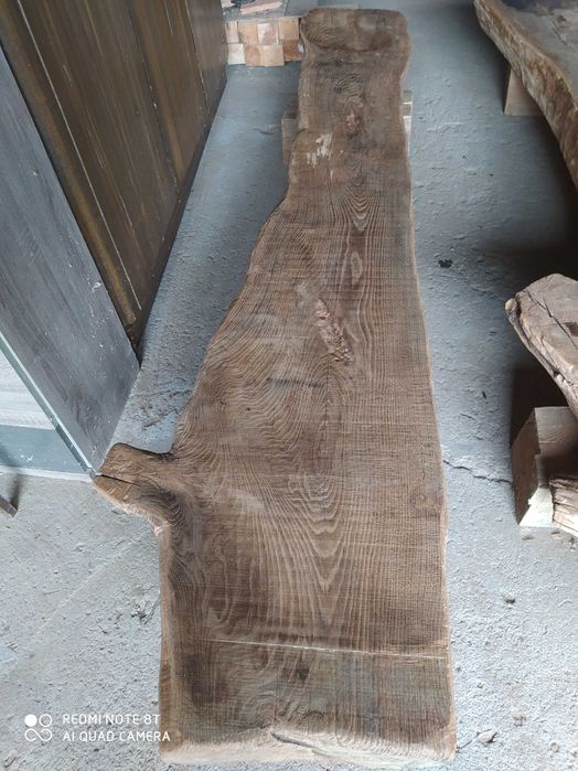 Stary bal dębowy monolit, rustykalne, deski, drewno z odzysku, loftowy