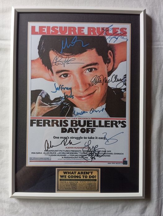 Moldura Filme Ferris Bueller's Day Off com Autógrafos (A4)