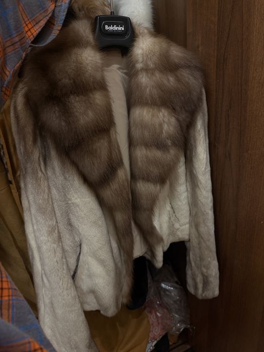 Шуба норка з соболем натуральна