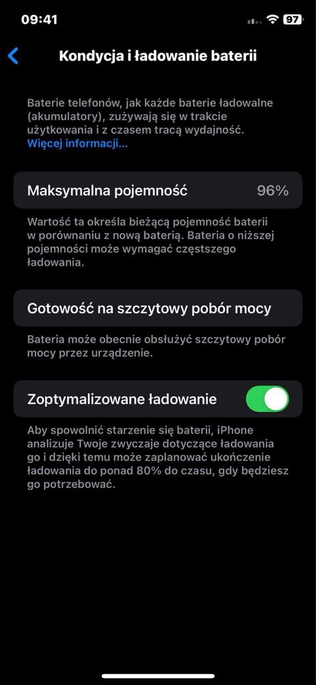Iphone XS Kondycja Bateri 96%