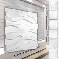 Panele ścienne HEXIM 3D, Tworzywo PVC, Biały, Panele Wave Design, 50cm