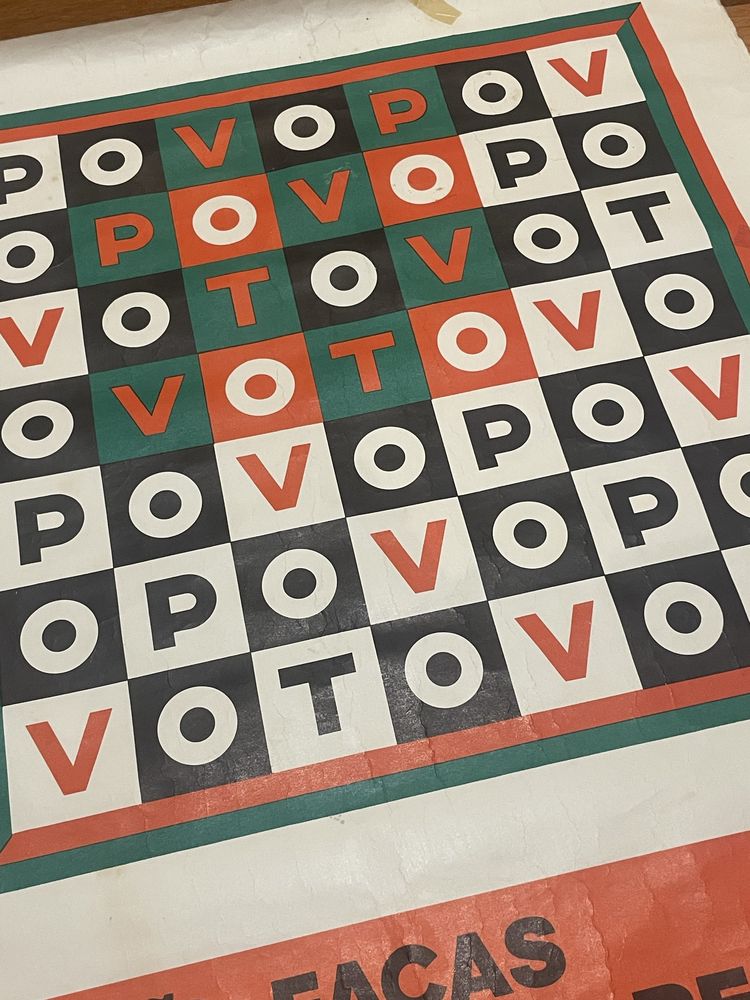 Cartaz politico antigo para eleições de 1975