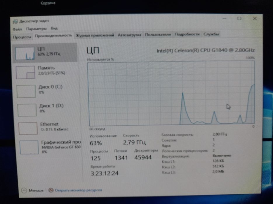 ПК компютер ОЗУ 4gb відеокарта 1gb диск 1тб і ссд128 гб