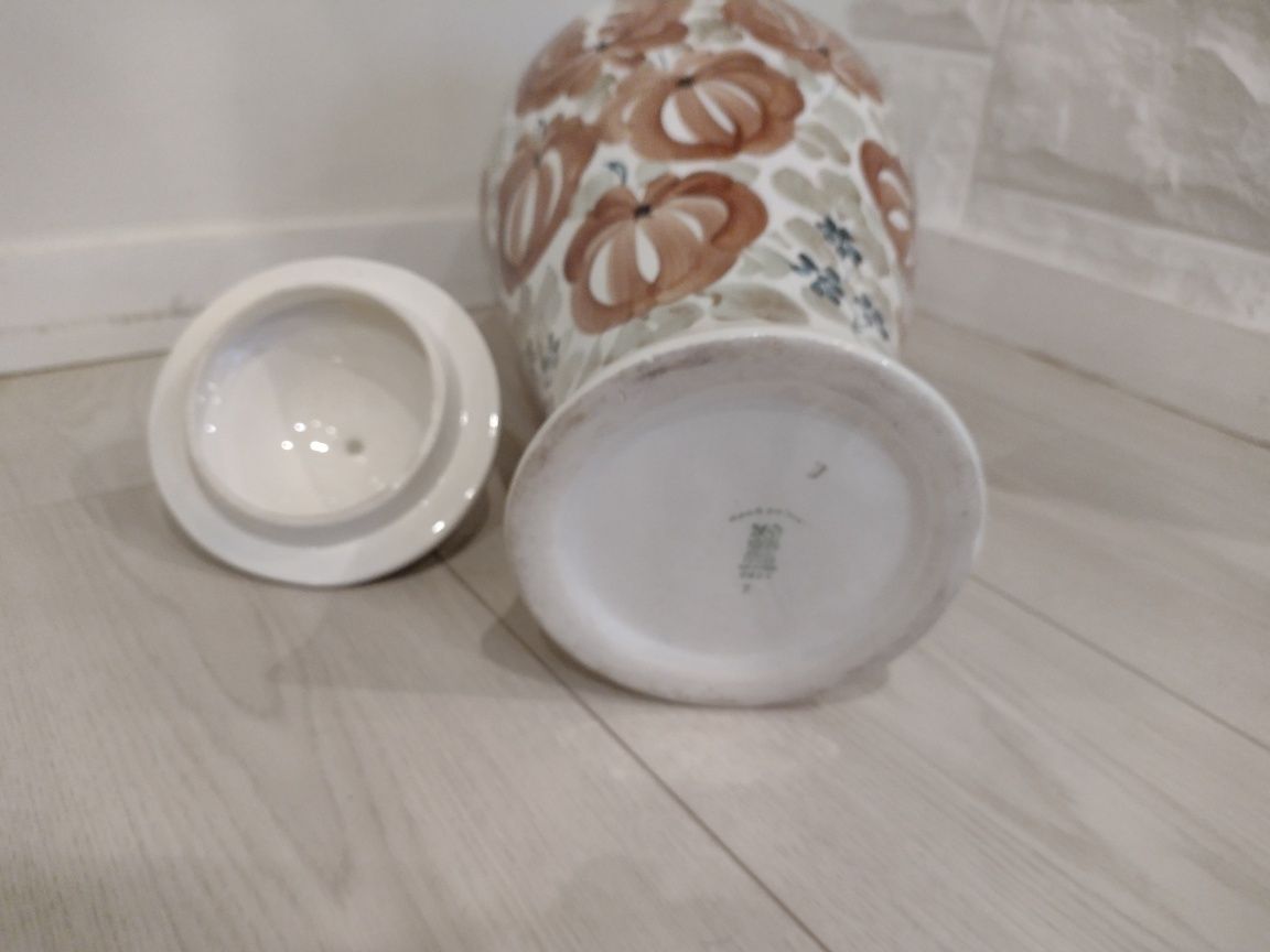 Amfora wazon Wicek 53,5 cm fajans Włocławek bardzo ciekawa malatura