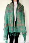 Stylowy szal damski Pashmina kaszmir indyjski wzory paisley chusta XL