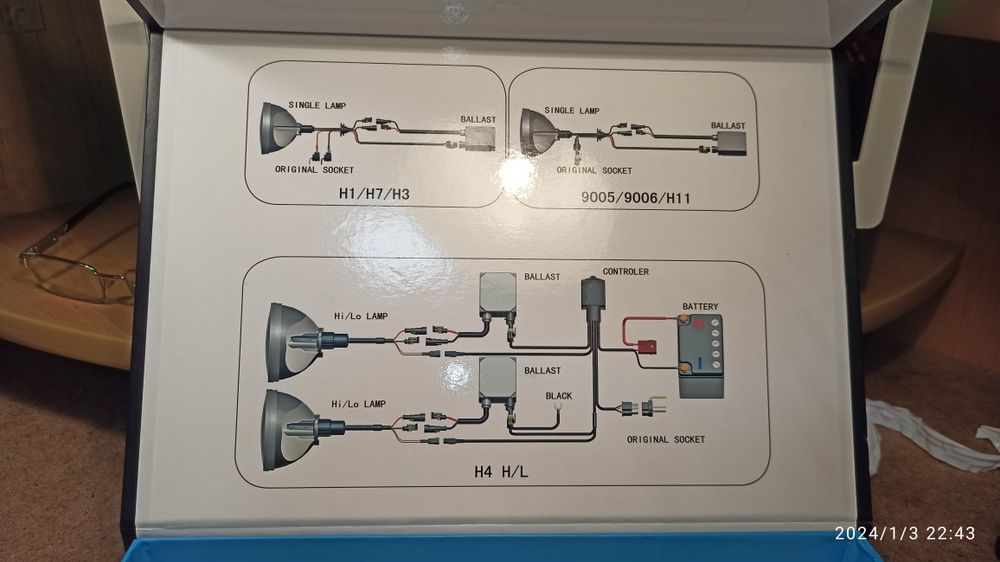 Ксенон авто (набір: лампи, блоки розпалювання).