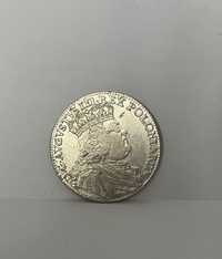 Moneta srebrna August III Sas ort. 1754r. Super