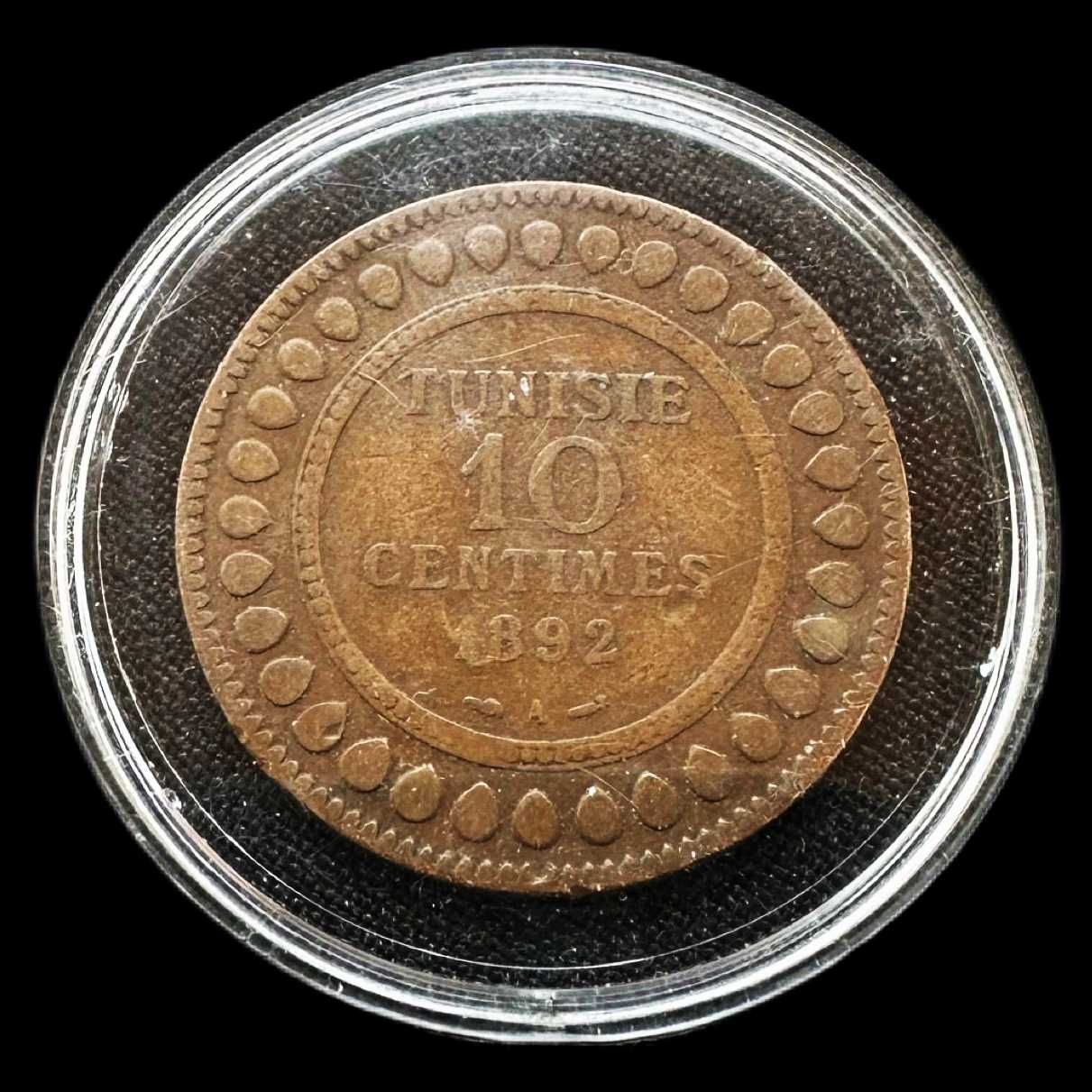 Moeda de 10 Centimes - 1892 - Tunísia