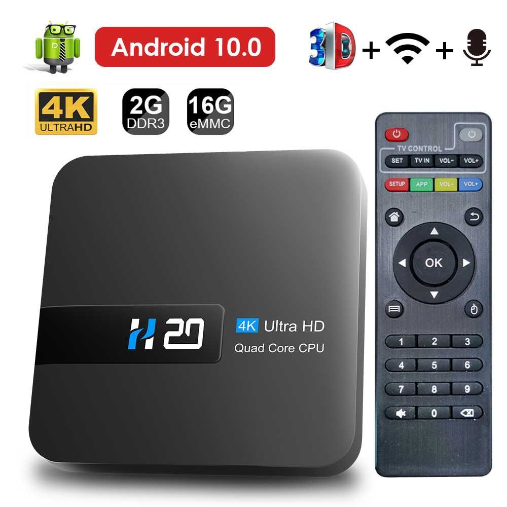 H20 Smart Android TV Box Android 10.0 - 4K HD - H.265  2GB RAM / 16GB
