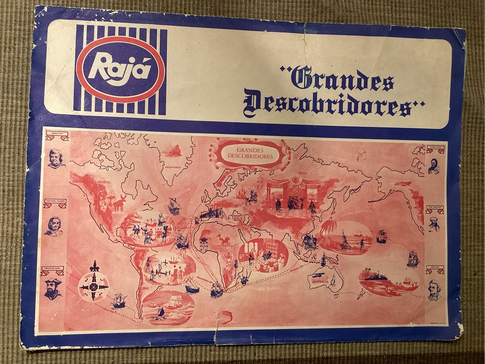 Caderneta de cromos Grandes Descobridores na forma de decalcomanias