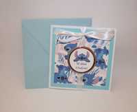 Kartka na urodziny dzieci Lilo i Stitch Sticz z bajki niebieska