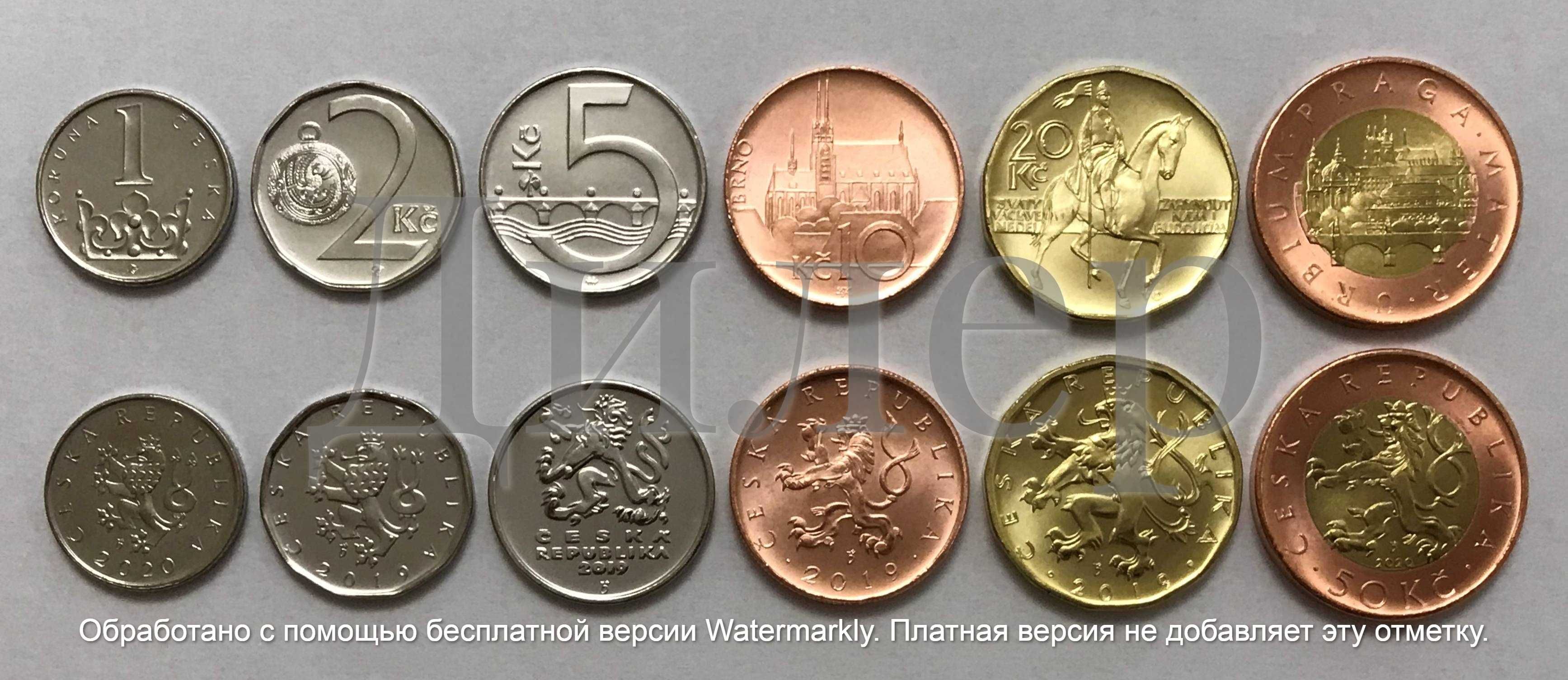 Наборы монет (Молдова, Беларусь, Венгрия, Чехия, Дания и др.) UNC
