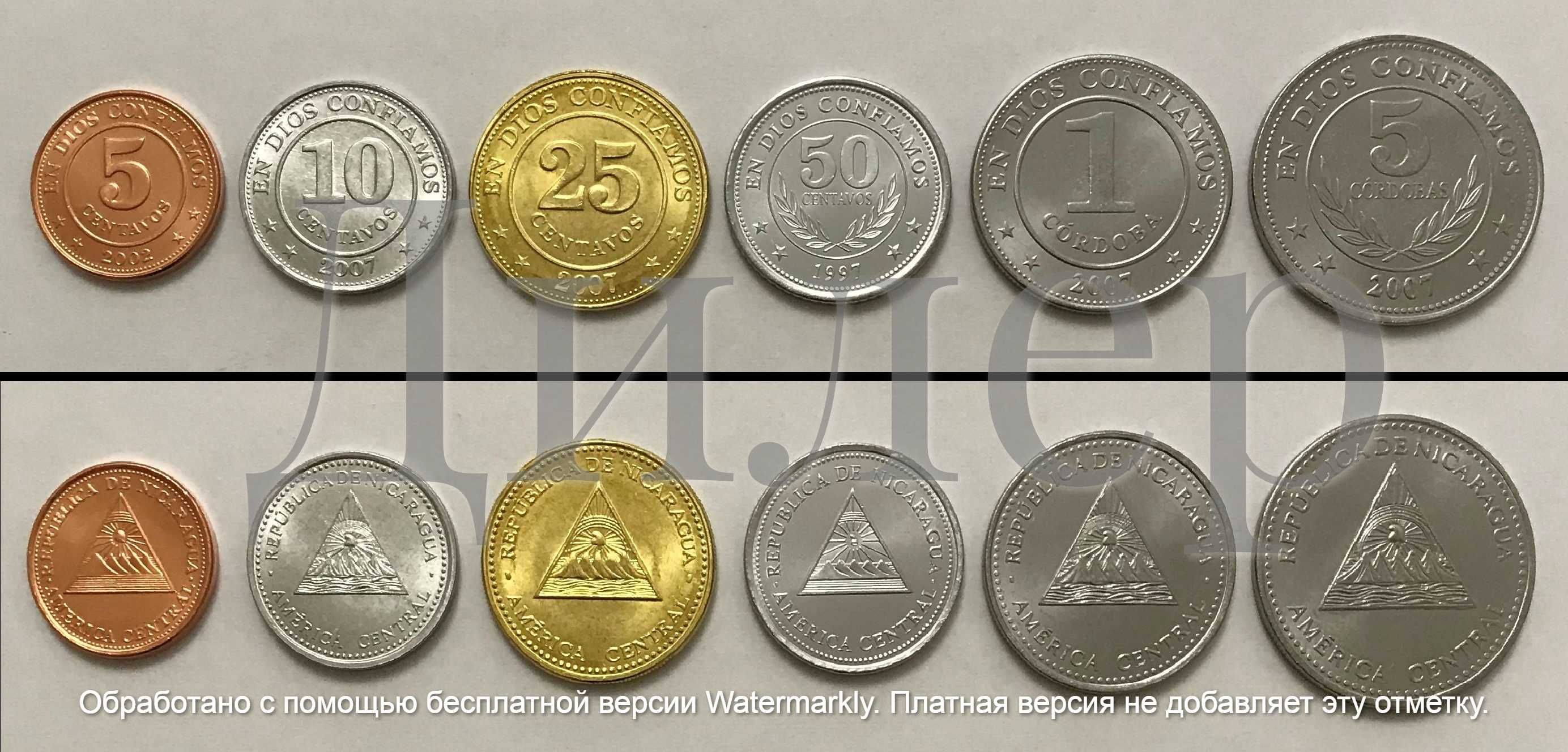 Наборы монет (Белиз, Гватемала, Сальвадор, Коста-Рика и др.) UNC
