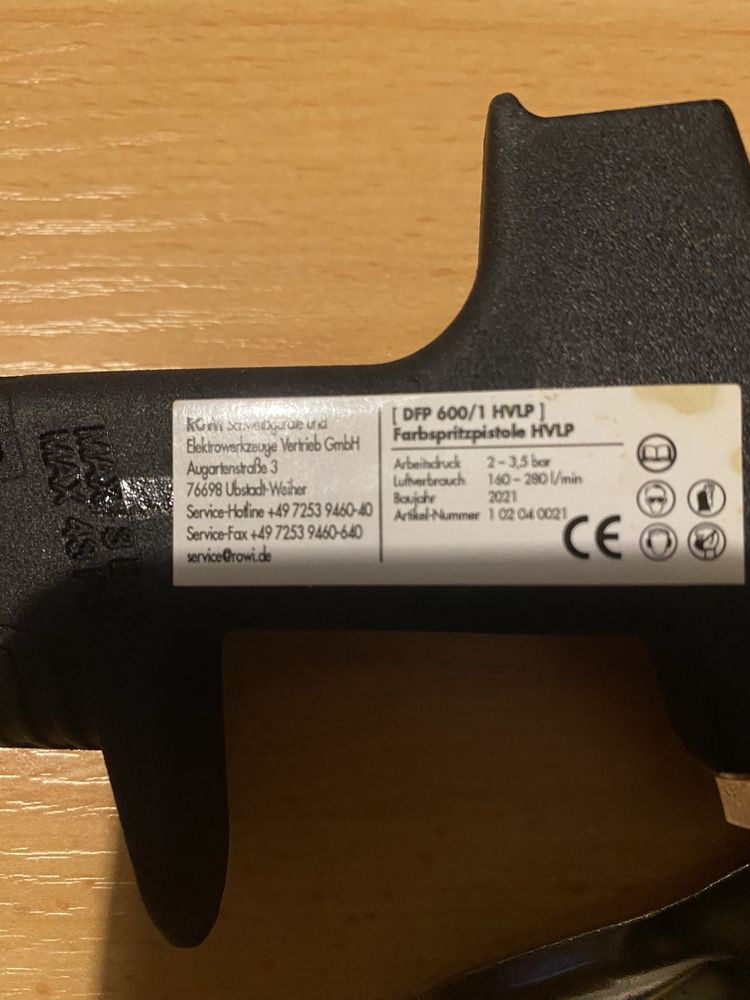 Pistolet lakierniczy ROWI DFP 600/1 HVLP 600 ml