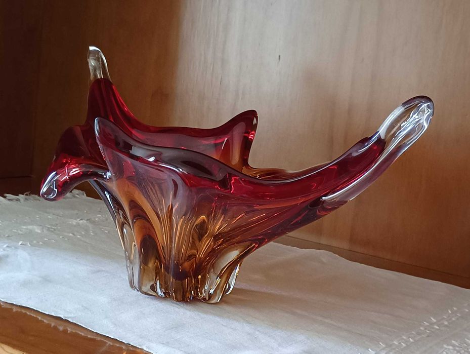 Centro mesa cristal murano. Agora com Desconto