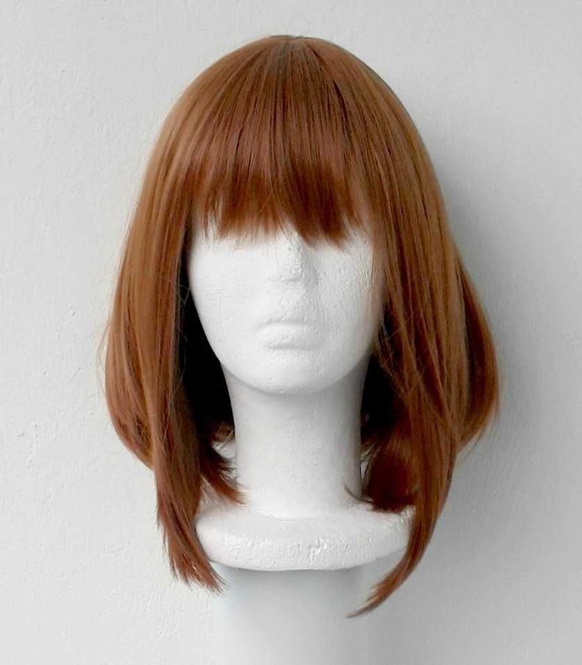 Uraraka brązowa ruda peruka z grzywką Boku no hero academia wig bnha