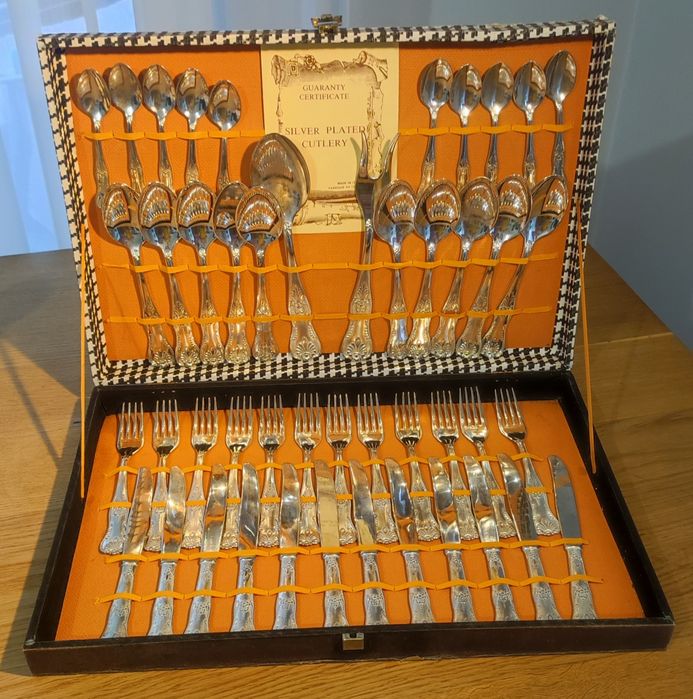 Zestaw posrebrzanych sztućców – Made in Italy 1970r, z certyfikatem