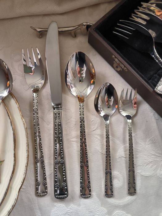 Мельхіор столові прибори покриті сріблом завод Талін. ювел. серія Nova