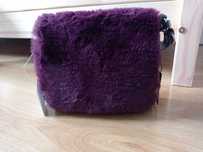 Torebka O BAG pocket futro Lapin rex melanzana