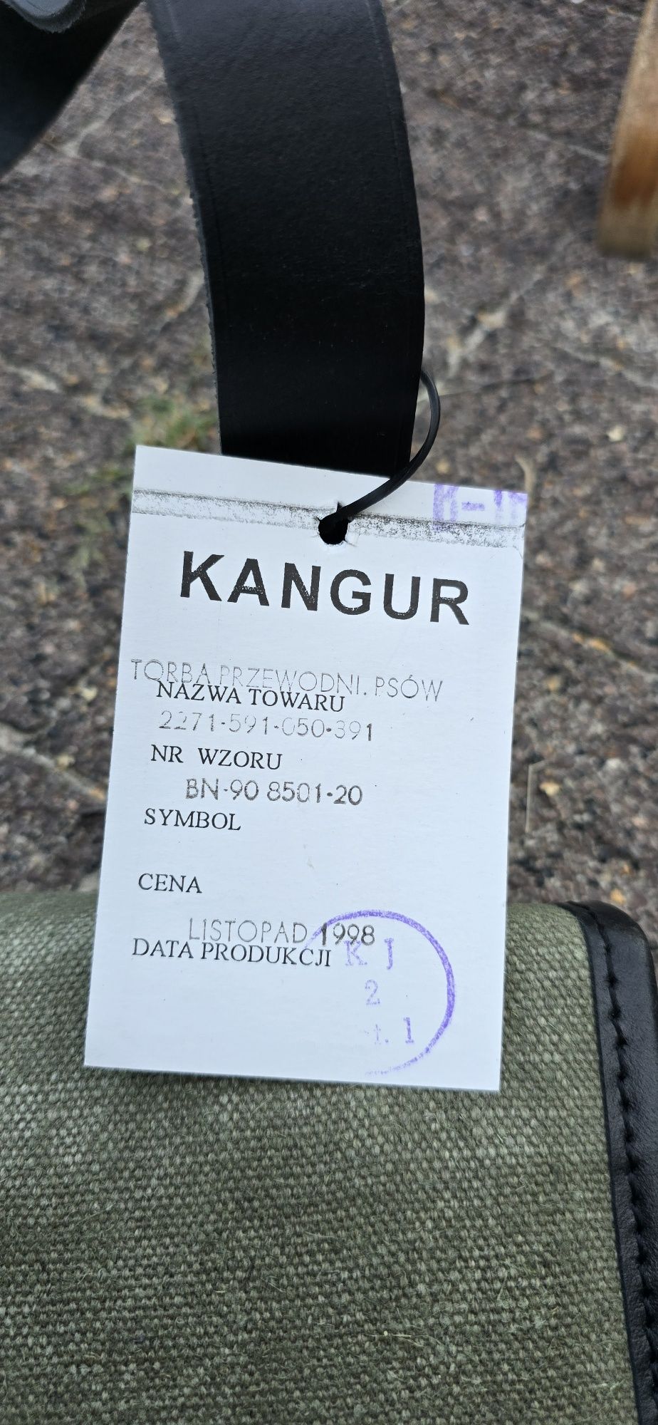 Torba brezentowa przewodnika psów wojskowa na ramię