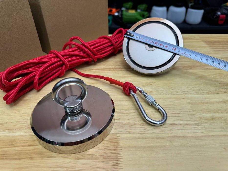 Магнит 450кг+ Верёвка 20м 260кг +Карабин Магнит Поисковый Неодимовый