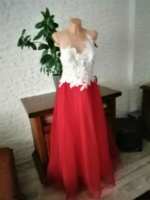 Piękna wizytowa suknia , gorset ,tiul roz. M,L,XL,regulowana