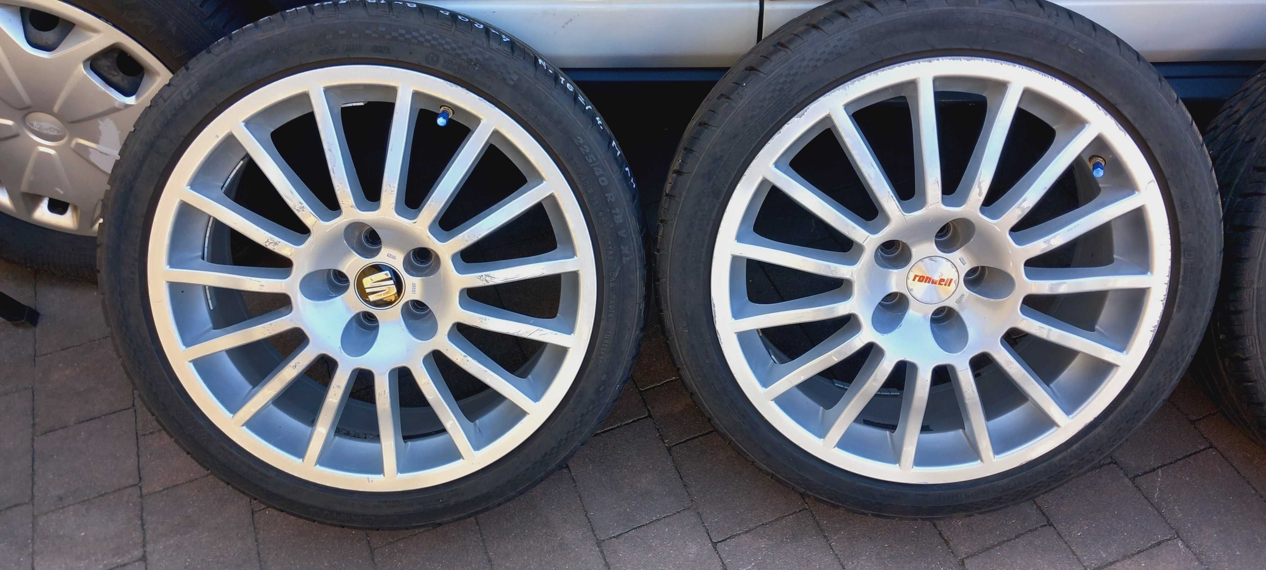 Koła lato VW, Skoda, Seat, Audi 8Jx18, 5x100, ET35 + 225/40R18, 2021r